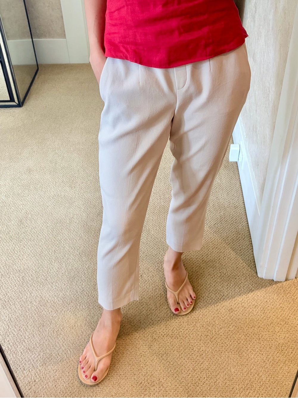 Babaton Aritzia Conan Slim Trousers in Pale Blush